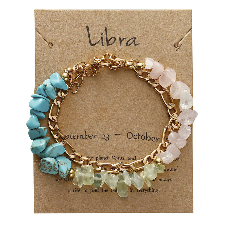 Pulsera de cadena de metal con cuentas de grava natural de Olivenorma