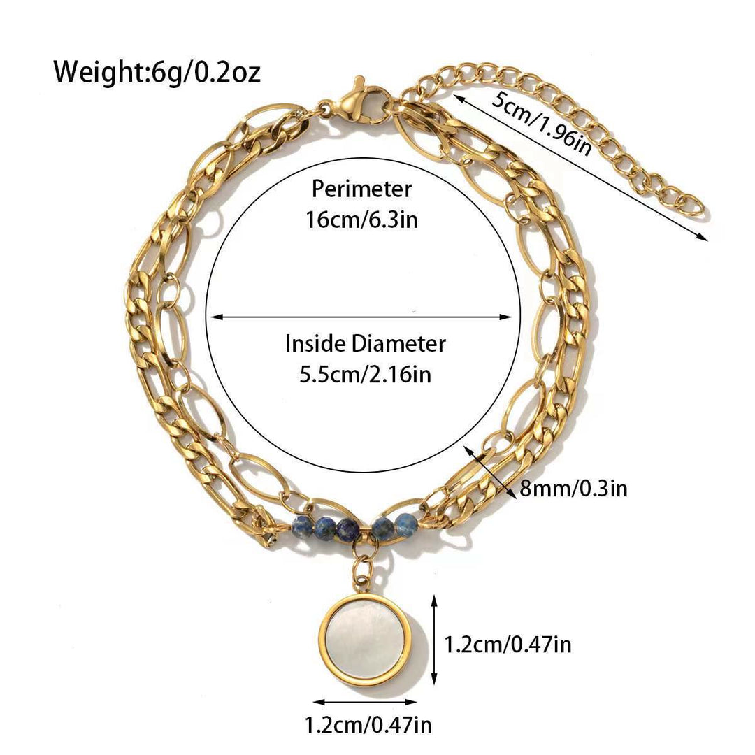 Pulsera de doble capa de aleación de cristal natural Olivenorma