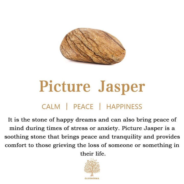 Pulsera de cuentas de jaspe con imagen de piedra de lava natural de Olivenorma