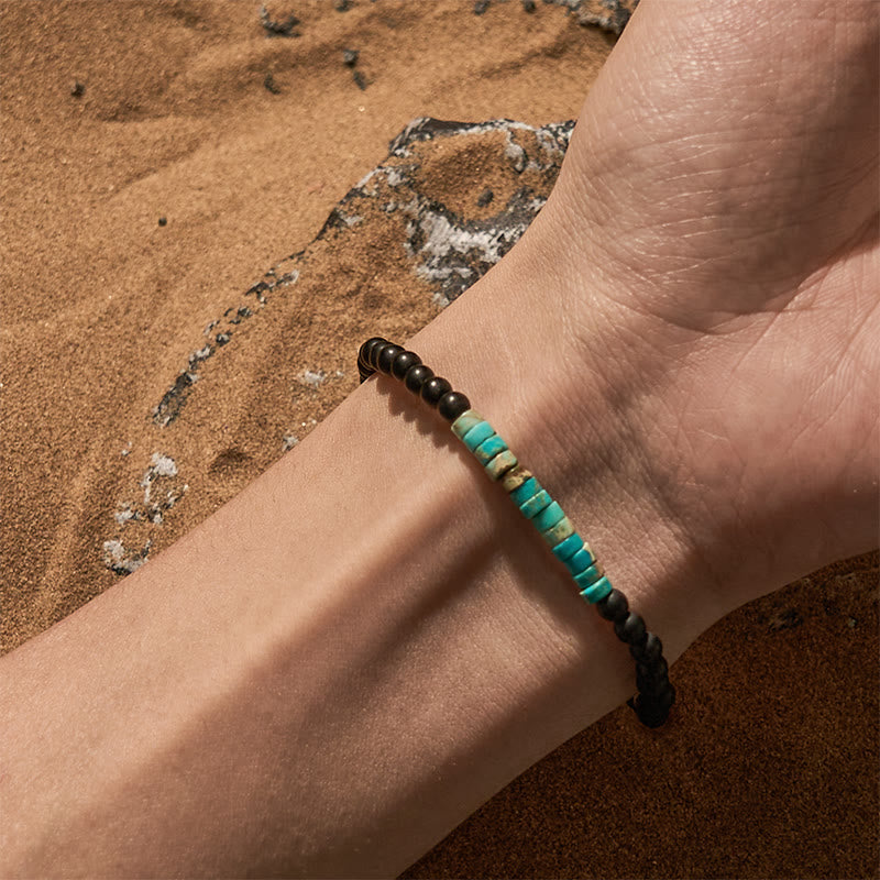 Pulsera de cuentas de piedra del emperador obsidiana con cuentas rodantes de Olivenorma