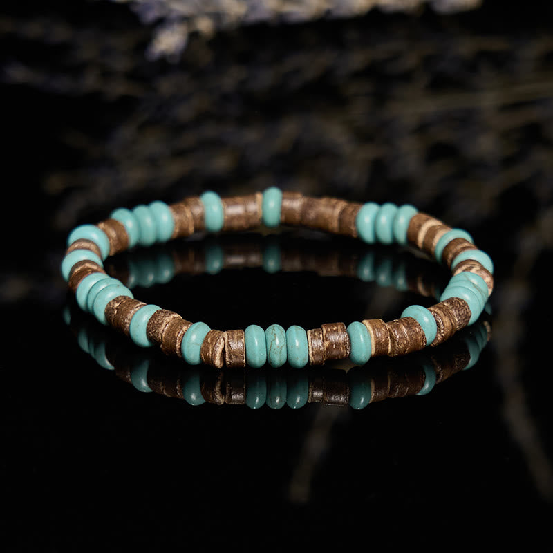 Pulsera de cuentas de jaspe con imagen de turquesa natural de Olivenorma