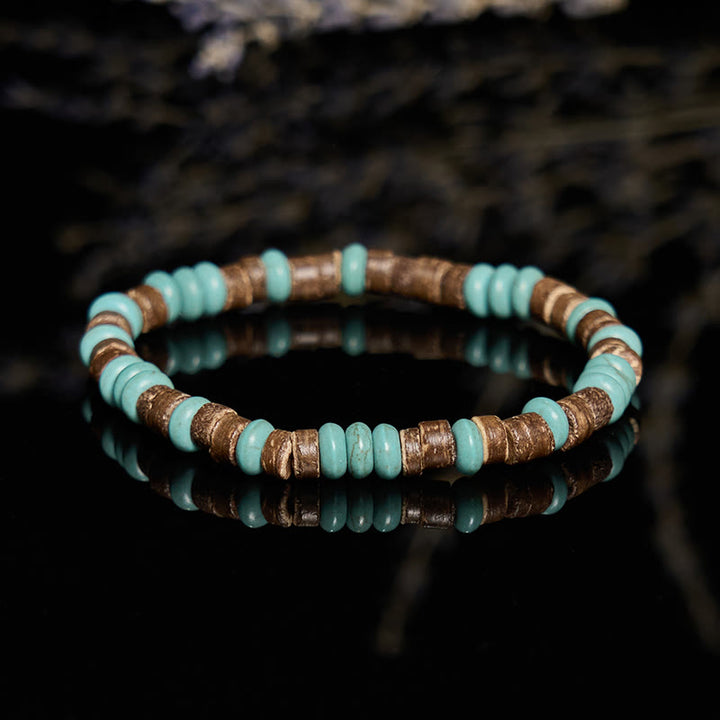 Pulsera de cuentas de jaspe con imagen de turquesa natural de Olivenorma