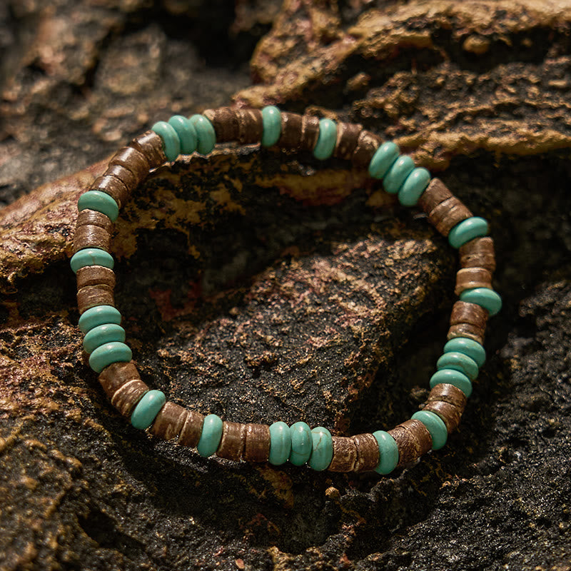 Pulsera de cuentas de jaspe con imagen de turquesa natural de Olivenorma