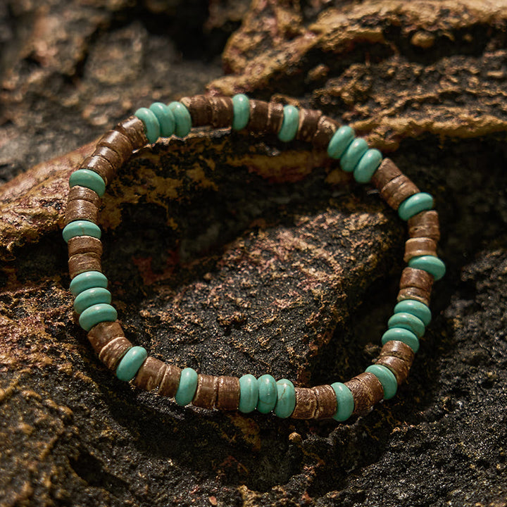 Pulsera de cuentas de jaspe con imagen de turquesa natural de Olivenorma
