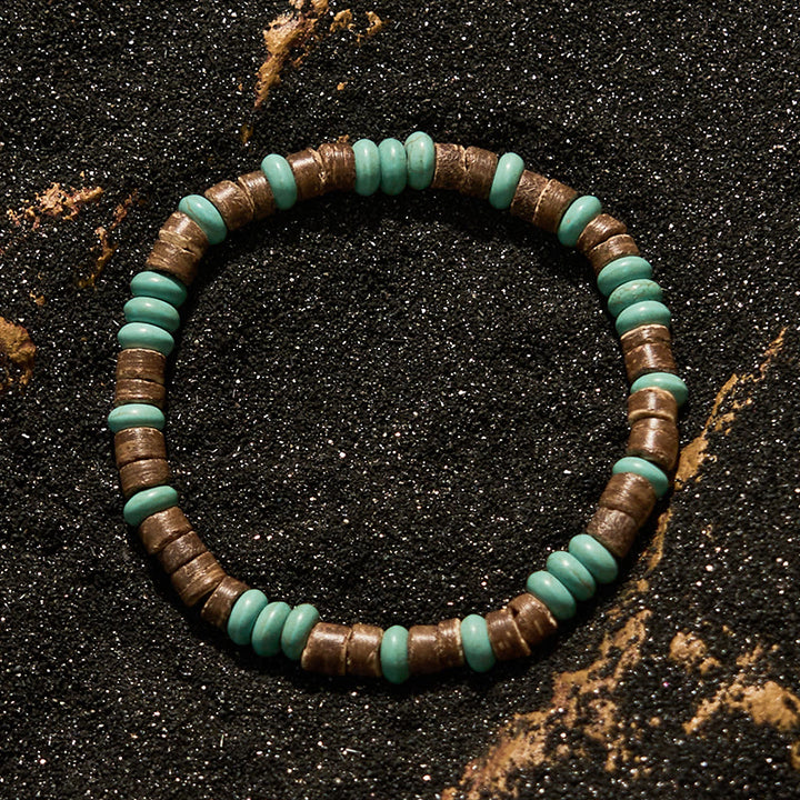 Pulsera de cuentas de jaspe con imagen de turquesa natural de Olivenorma