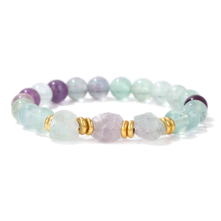 Pulsera de cuentas de piedras preciosas naturales en bruto de Olivenorma
