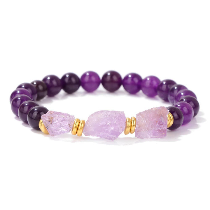Pulsera de cuentas de piedras preciosas naturales en bruto de Olivenorma