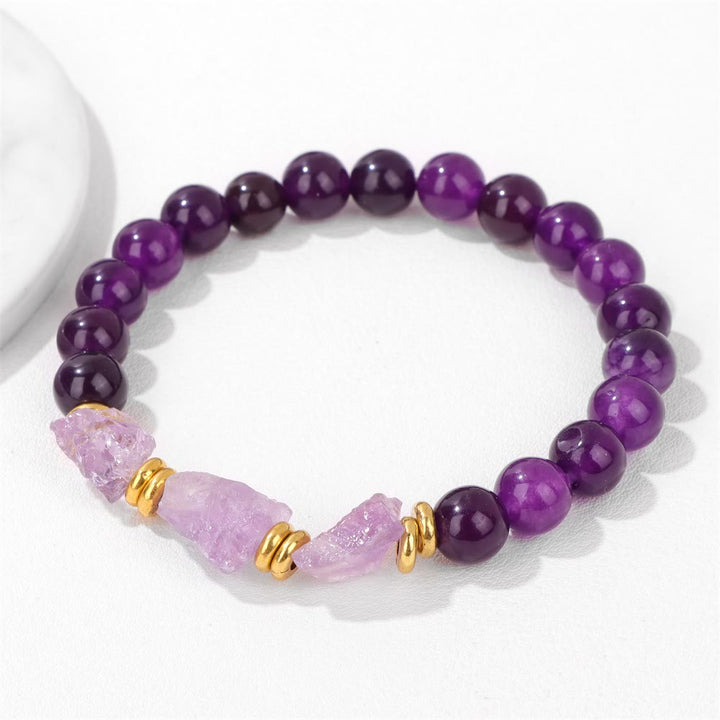 Pulsera de cuentas de piedras preciosas naturales en bruto de Olivenorma
