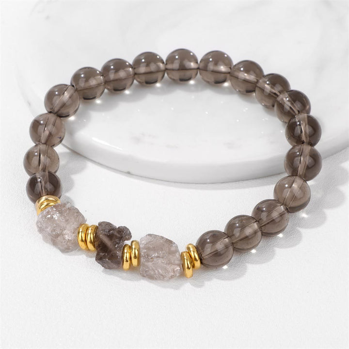 Pulsera de cuentas de piedras preciosas naturales en bruto de Olivenorma