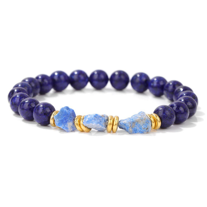Pulsera de cuentas de piedras preciosas naturales en bruto de Olivenorma