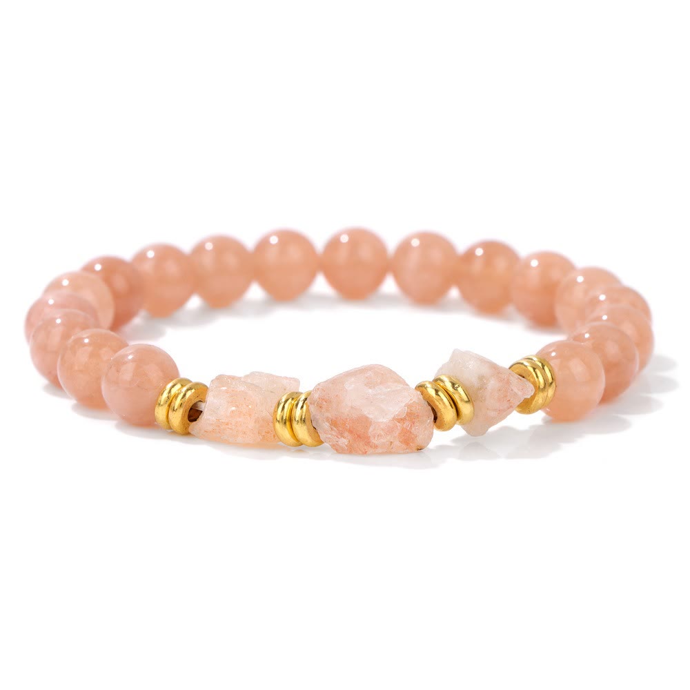 Pulsera de cuentas de piedras preciosas naturales en bruto de Olivenorma