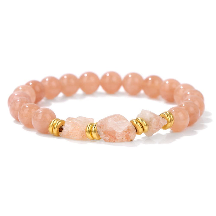 Pulsera de cuentas de piedras preciosas naturales en bruto de Olivenorma