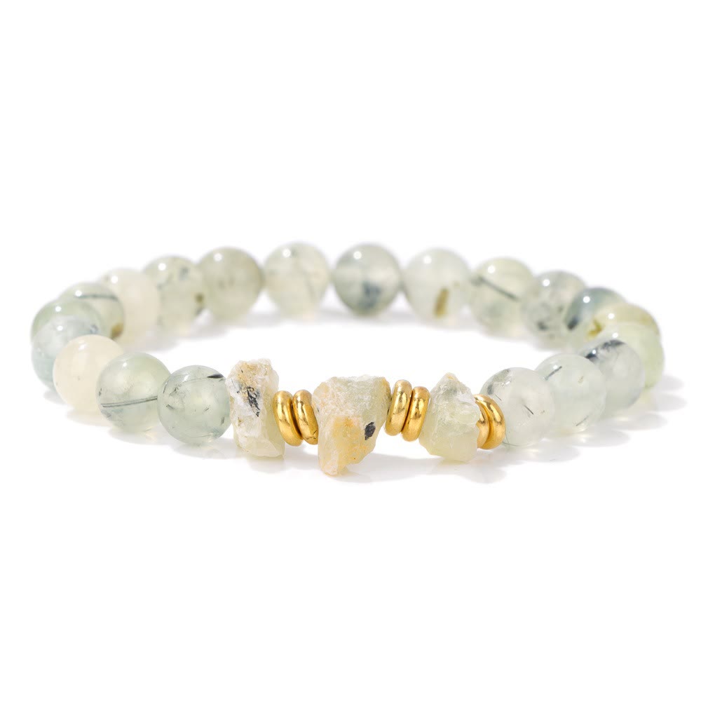 Pulsera de cuentas de piedras preciosas naturales en bruto de Olivenorma