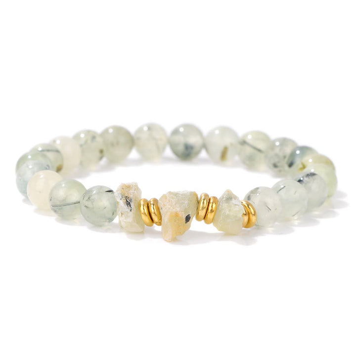 Pulsera de cuentas de piedras preciosas naturales en bruto de Olivenorma