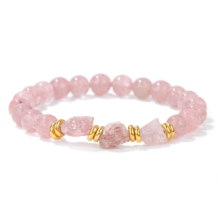Pulsera de cuentas de piedras preciosas naturales en bruto de Olivenorma