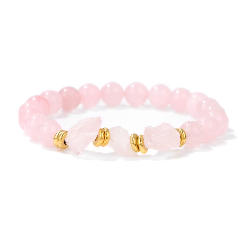 Pulsera de cuentas de piedras preciosas naturales en bruto de Olivenorma