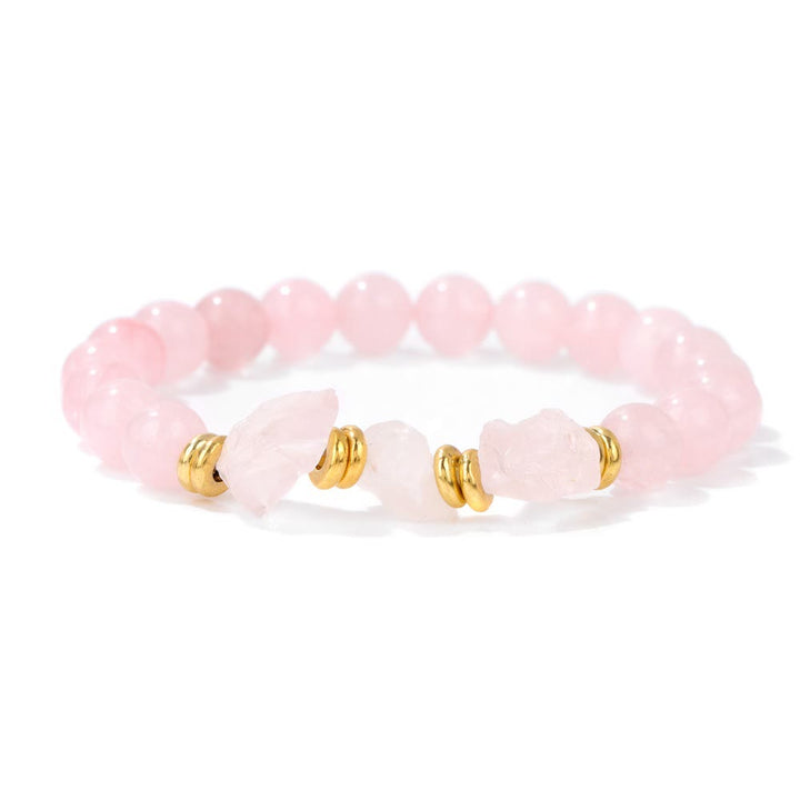 Pulsera de cuentas de piedras preciosas naturales en bruto de Olivenorma