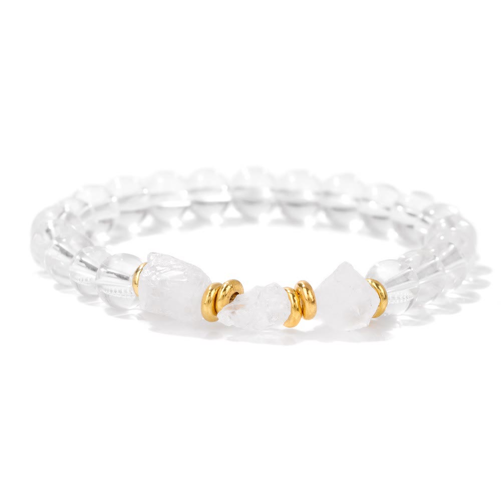 Pulsera de cuentas de piedras preciosas naturales en bruto de Olivenorma
