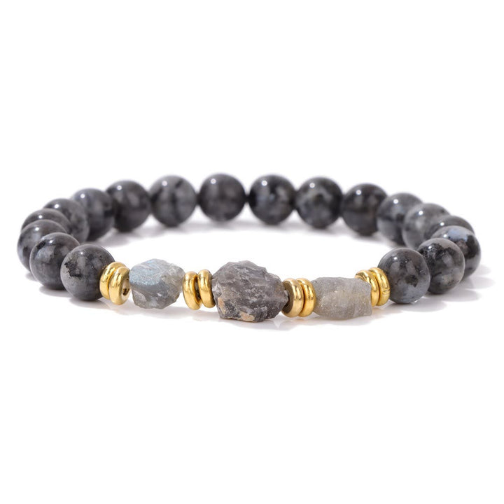 Pulsera de cuentas de piedras preciosas naturales en bruto de Olivenorma