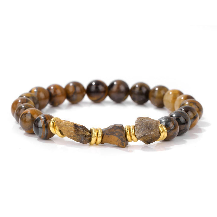 Pulsera de cuentas de piedras preciosas naturales en bruto de Olivenorma
