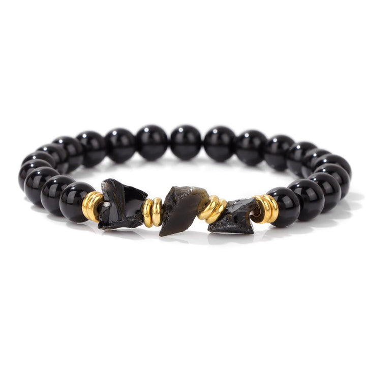 Pulsera de cuentas de piedras preciosas naturales en bruto de Olivenorma