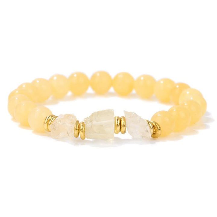 Pulsera de cuentas de piedras preciosas naturales en bruto de Olivenorma
