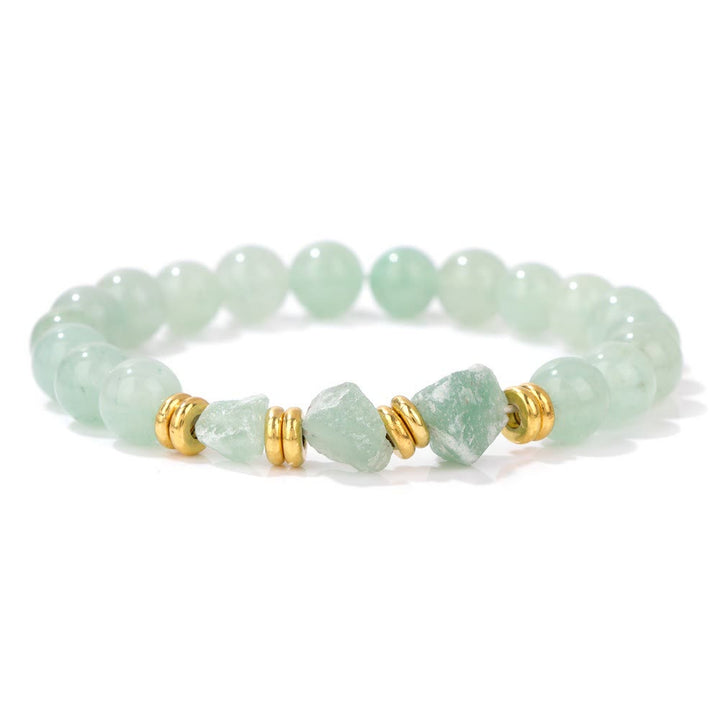 Pulsera de cuentas de piedras preciosas naturales en bruto de Olivenorma
