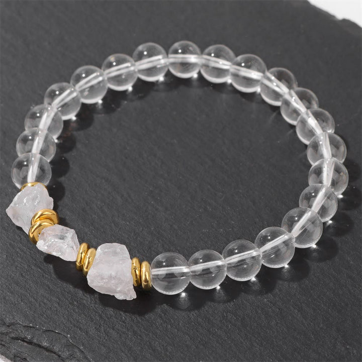 Pulsera de cuentas de piedras preciosas naturales en bruto de Olivenorma