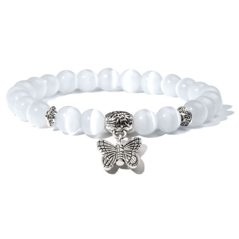 Pulsera con dije de mariposa de turquesa natural de Olivenorma
