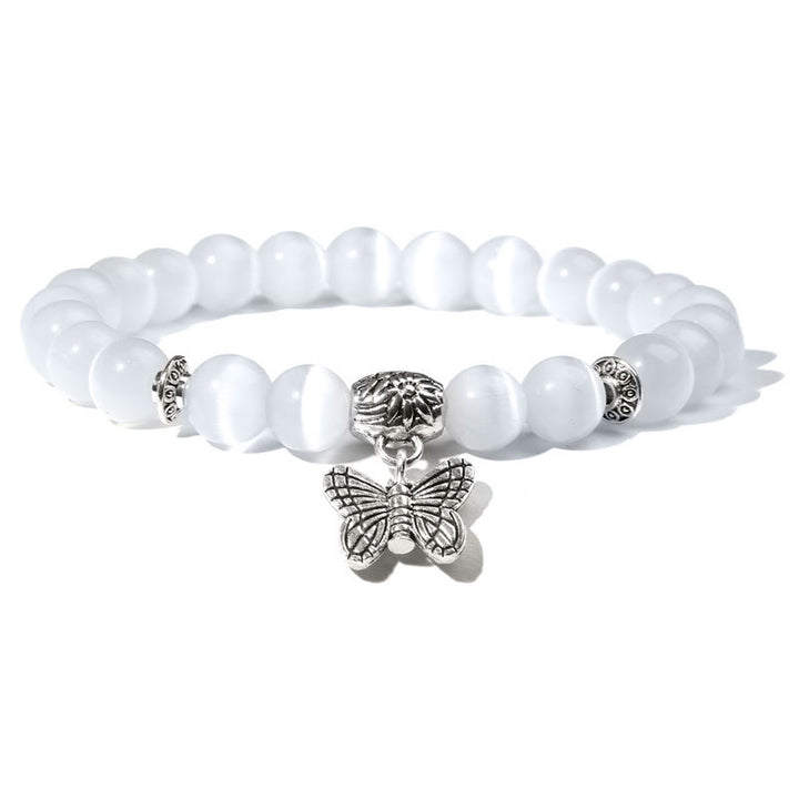 Pulsera con dije de mariposa de turquesa natural de Olivenorma