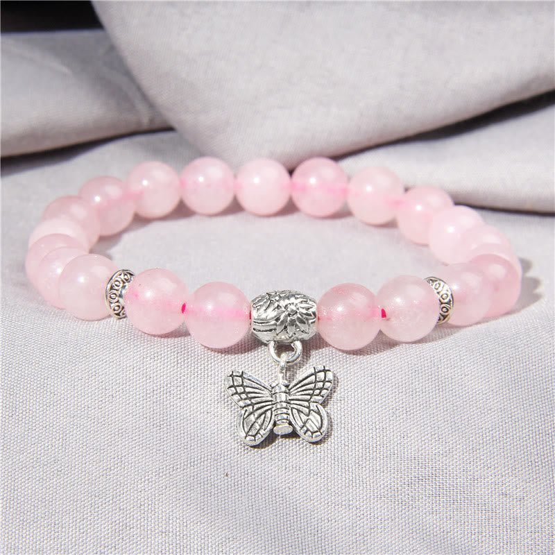 Pulsera con dije de mariposa de turquesa natural de Olivenorma
