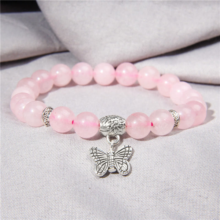 Pulsera con dije de mariposa de turquesa natural de Olivenorma