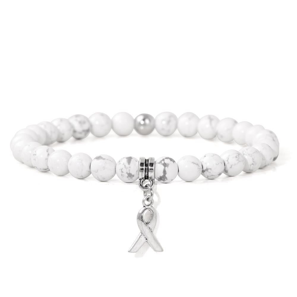 Pulsera de la suerte con cuentas de piedras preciosas naturales y dijes de cinta de Olivenorma