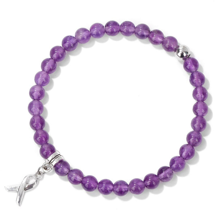 Pulsera de la suerte con cuentas de piedras preciosas naturales y dijes de cinta de Olivenorma