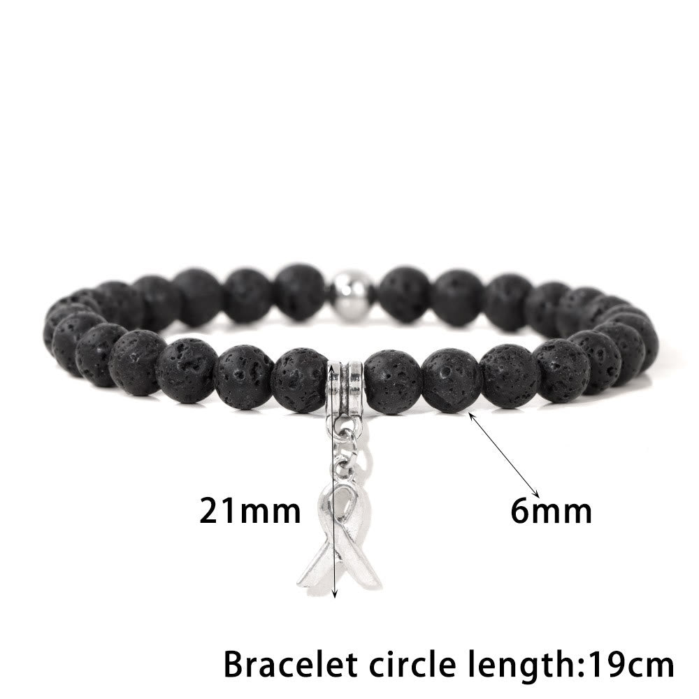 Pulsera de la suerte con cuentas de piedras preciosas naturales y dijes de cinta de Olivenorma