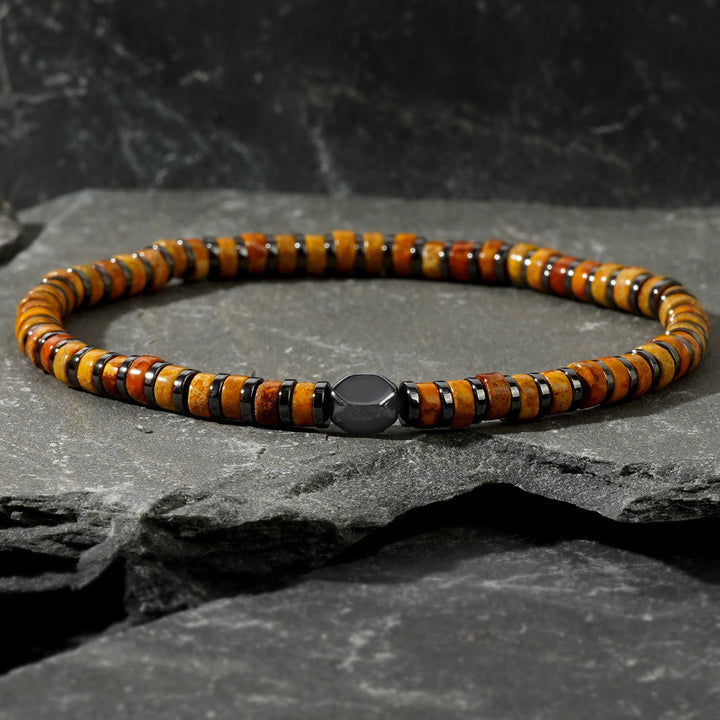 Pulsera de cuentas de piedra emperador natural de Bohemia de Olivenorma