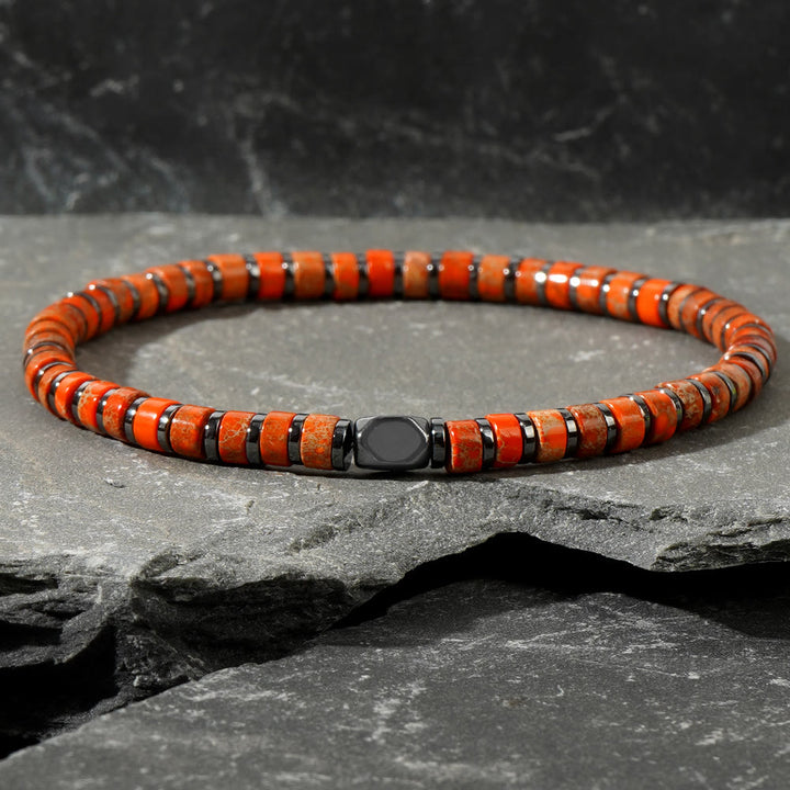 Pulsera de cuentas de piedra emperador natural de Bohemia de Olivenorma