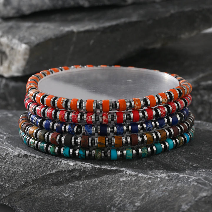 Pulsera de cuentas de ágata natural estilo boho de Olivenorma