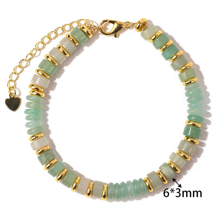 Pulsera de cuentas de piedras preciosas naturales talladas en rueda de Olivenorma