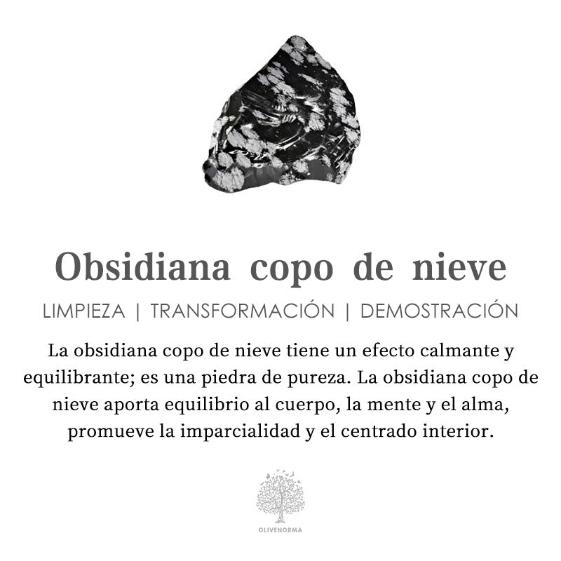 Collar rosario con cruz de Jesús en obsidiana y copos de nieve de Olivenorma 