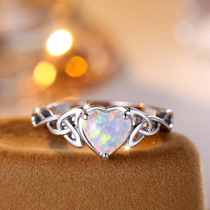 Anillo de compromiso con corazón de ópalo "Eternity Unlimited" de Olivenorma
