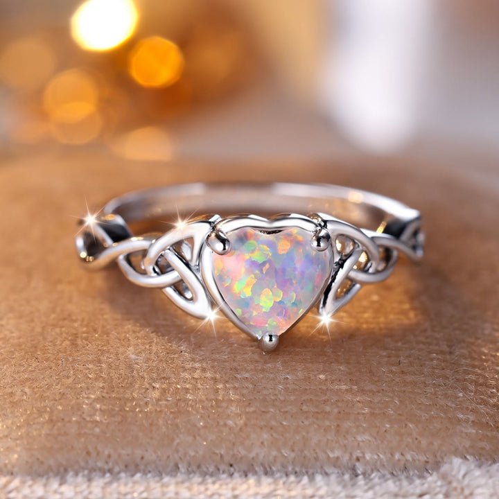 Anillo de compromiso con corazón de ópalo "Eternity Unlimited" de Olivenorma