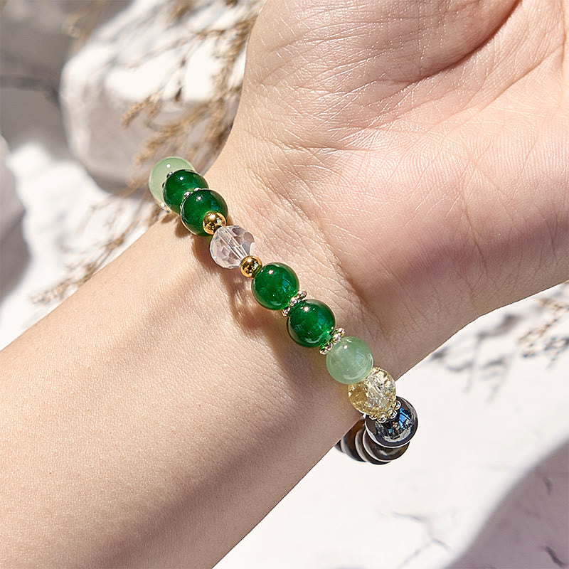 Pulsera de cuentas de peridoto, ojo de tigre y hematita de Olivenorma