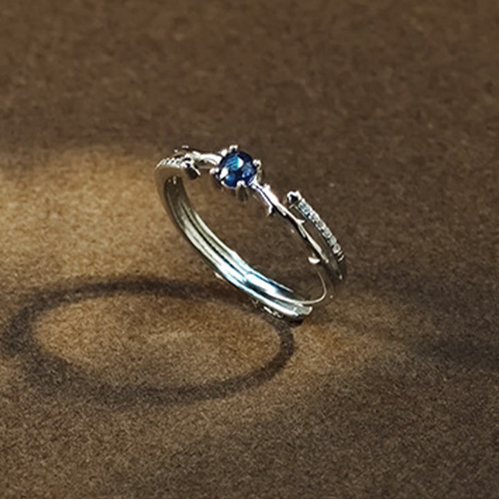 Anillo de zafiro natural en forma de rama de Olivenorma