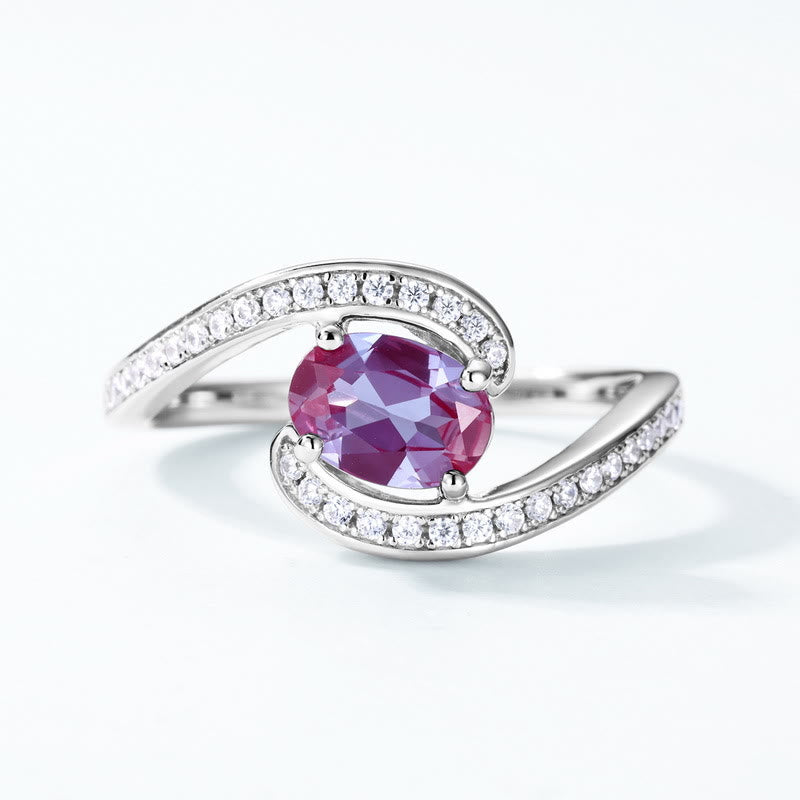 Anillo de alejandrita natural en forma de ojo de Olivenorma