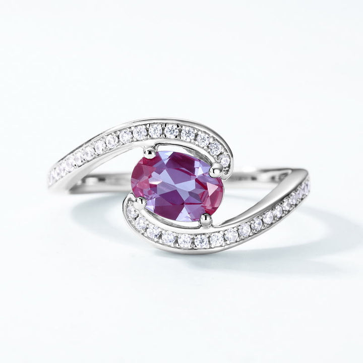 Anillo de alejandrita natural en forma de ojo de Olivenorma
