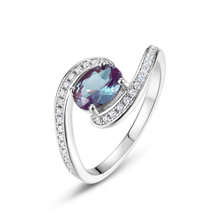 Anillo de alejandrita natural en forma de ojo de Olivenorma