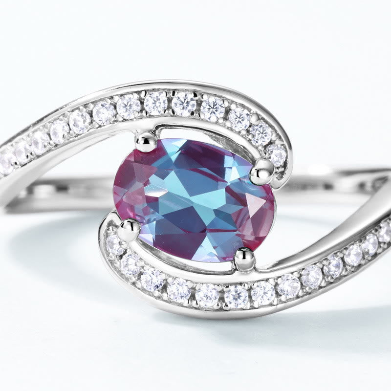Anillo de alejandrita natural en forma de ojo de Olivenorma