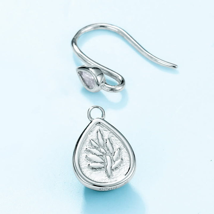 Juego de joyas con colgante de ágata musgosa natural tallada en forma de pera de Olivenorma