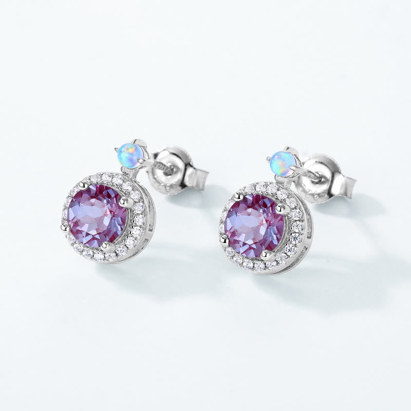 Conjunto de joyas con colgante redondo de alejandrita natural de Olivenorma